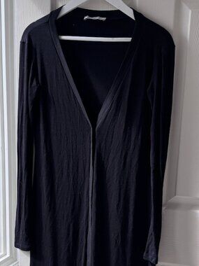 Max Mara Leisure Black Longline Duster Cardigan Jacket, Size M/L